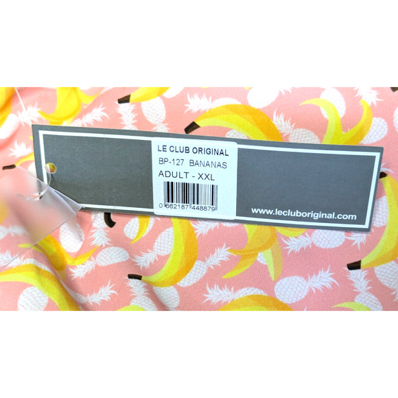 Le Club Swimwear Mens 2XL Yellow Banana Printed Pink Swim Trunks NEW 5.5" Inseam - Picture 5 of 5